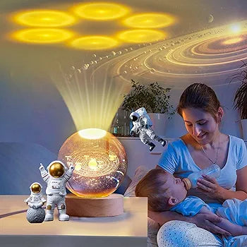 3D Galaxy Crystal Ball Night Lamp, Saturn, solar system Crystal Ball Night Light for home decoration - Crazyshopy