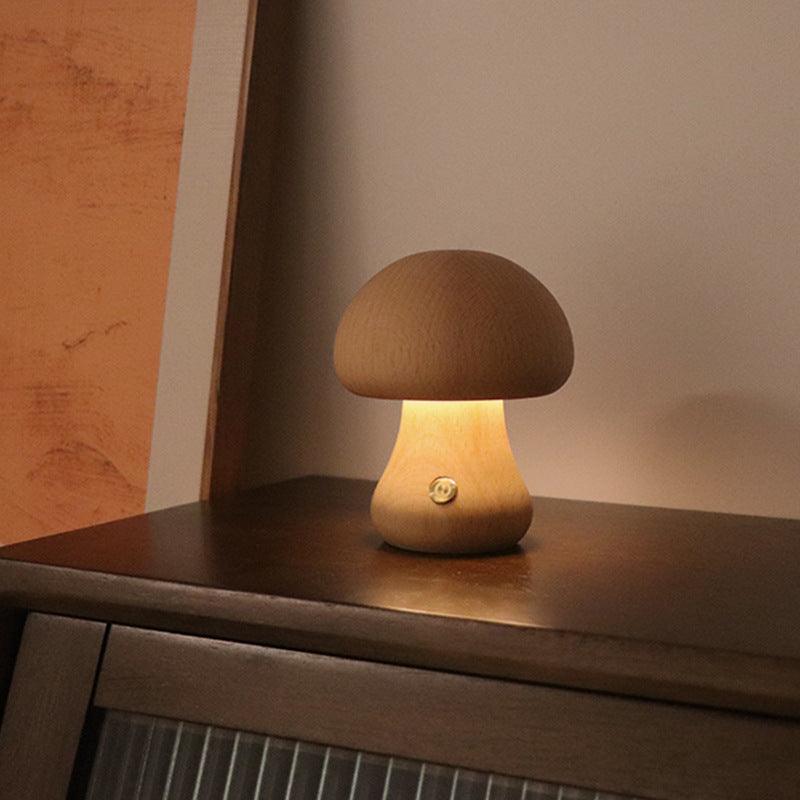 INS Wooden Cute Mushroom LED Night Light - Crazyshopy