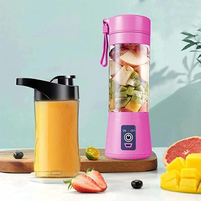 Portable Electric USB Juice Maker Bottle | Blender Grinder Mixer | Rechargeable Bottle with 6 Blades - Crazyshopy