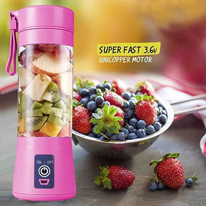 Portable Electric USB Juice Maker Bottle | Blender Grinder Mixer | Rechargeable Bottle with 6 Blades - Crazyshopy